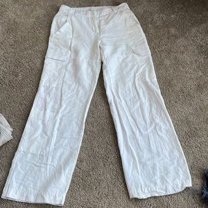 White linen pants